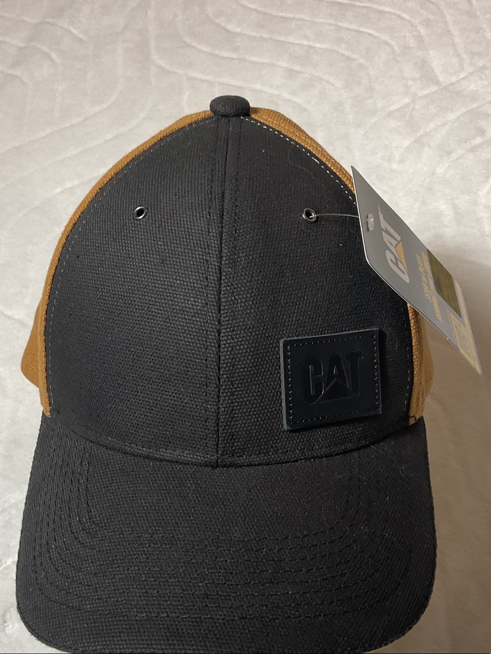 Caterpillar Black and Brown Trucker Cap